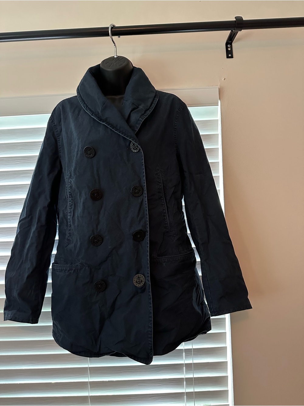 Ralph Lauren Navy Double-Breasted Pea Coat